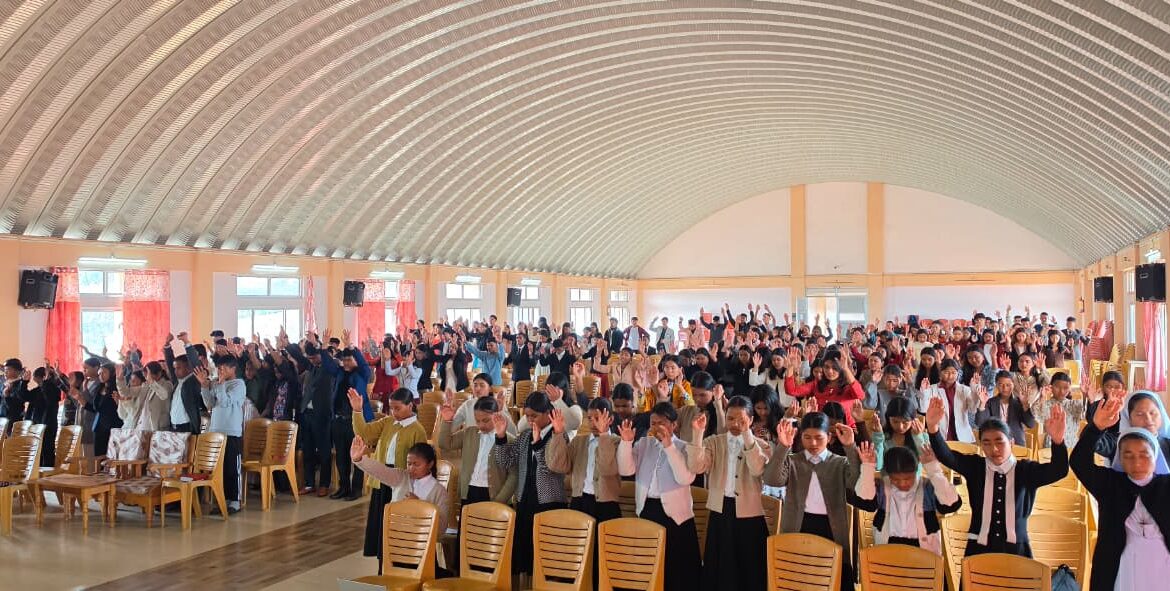 280 YOUTH GATHER FOR ANNUAL RETREAT AT DON BOSCO COLLEGE, BYNDIHATI